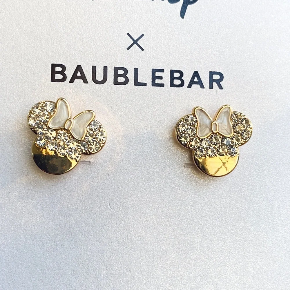 Disney X Baublebar Minnie bow earrings with rhinestones - Picture 1 of 2